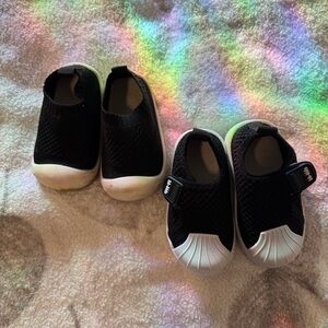 Kids Black Slip-On Shoes Wide Toe Box